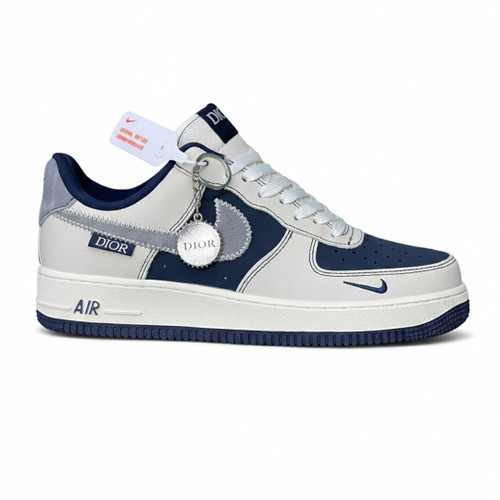 نایک ایرفورس وان دیور سرمهای سفید استخوانی Nike Air Force 1 Dior Sail Navy