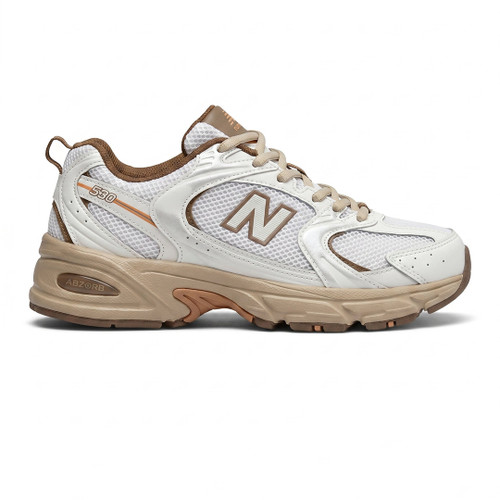 کفش نیوبالانس 530 سفید قهوه ای نارنجی New Balance MR530NI